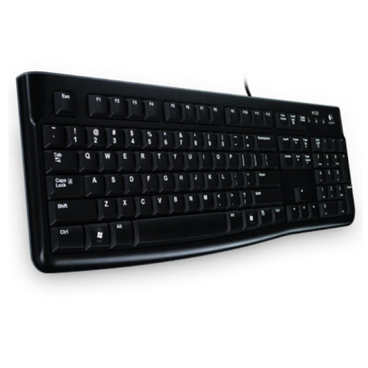 Teclado Logitech K120 Negro Silencioso Conexion USB Resistente a Salpicaduras Compatible con Windows y MacOS