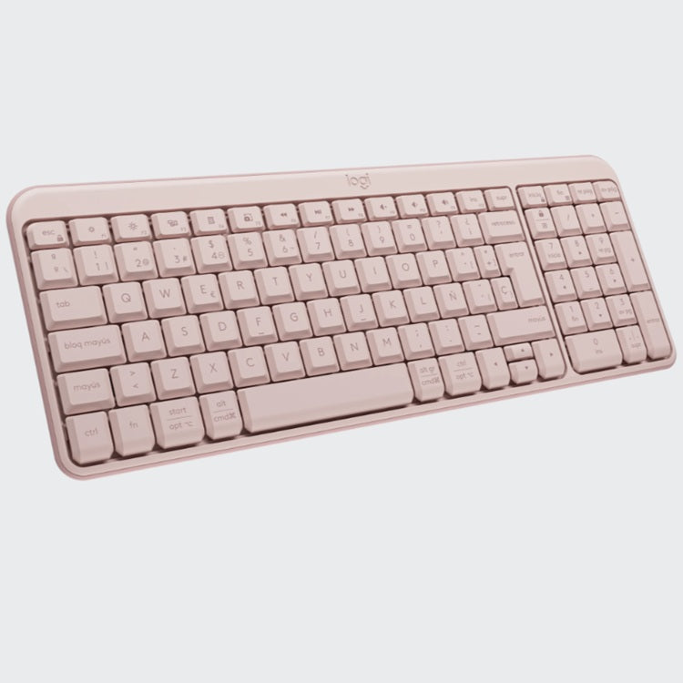 Teclado Logitech K250 Rosa Bluetooth Boton ON/OFF Conectividad LED Alcance 10m Compatible con Windows y macOS