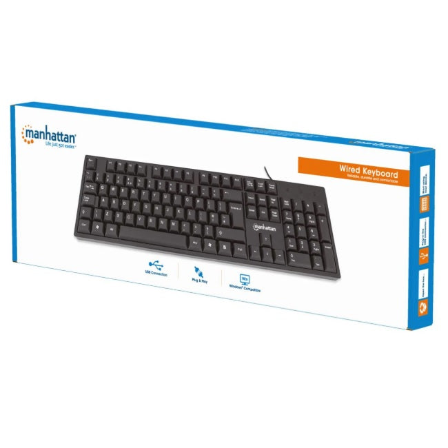Teclado Manhattan USB alambrico Negro