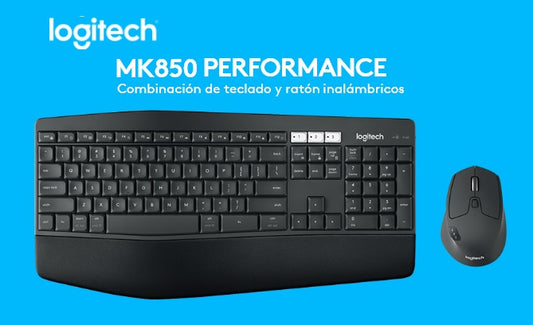 KIT TECLADO Y MOUSE LOGITECH BLUETOOTH MK850 PERFORMANCE CONECTA 3 DISPOSITIVOS COMPATIBLE MAC/WIN
