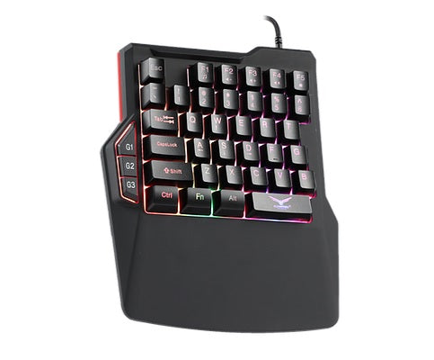 Teclado gamer Naceb one hand alambricoatheris retroiluminado rgb modelo NA-0938