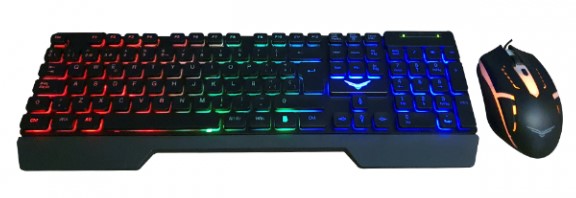 Kit gamer Naceb Teclado+ Mouse Fallen alambrico USB color Negro