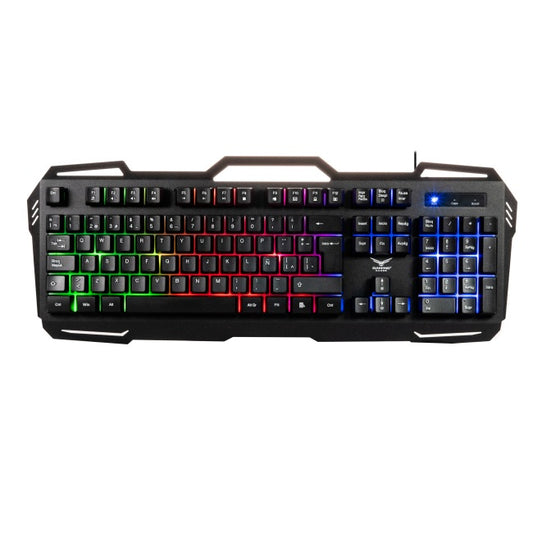 Teclado Naceb metalico gamer alambrico retroiluminado USB-A modelo NA-0967color Negro