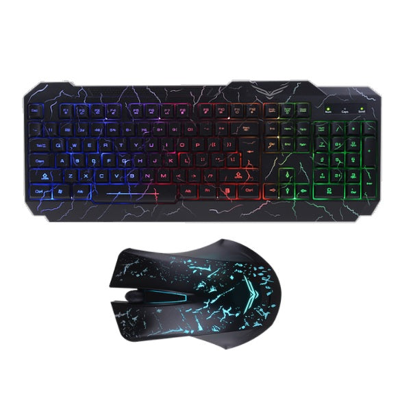 Kit gamer Naceb Teclado y Mouse alambrico Ergonomico retroiluminado modelo NA-633 color Negro USB