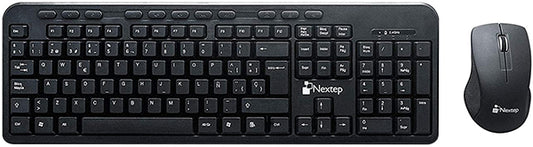 Kit Teclado y Mouse Nextep Inalámbrico USB Negro NE-415