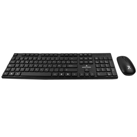 Kit teclado y mouse Perfect Choice Dust Inalambrico negro silencioso antiderrames PC-201281