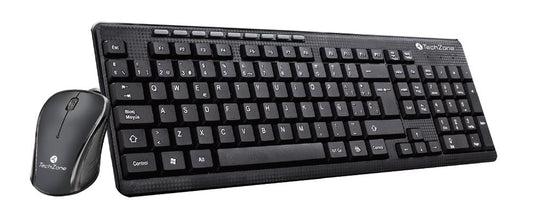 KIT TECLADO Y MOUSE ALAMBRICO TECHZONE USB NEGRO MULTIMEDIA