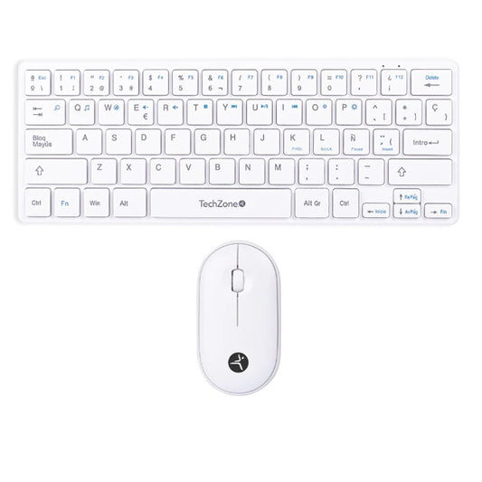 KIT Teclado y Mouse Young Pop inalambrico mini 64 teclas blanco