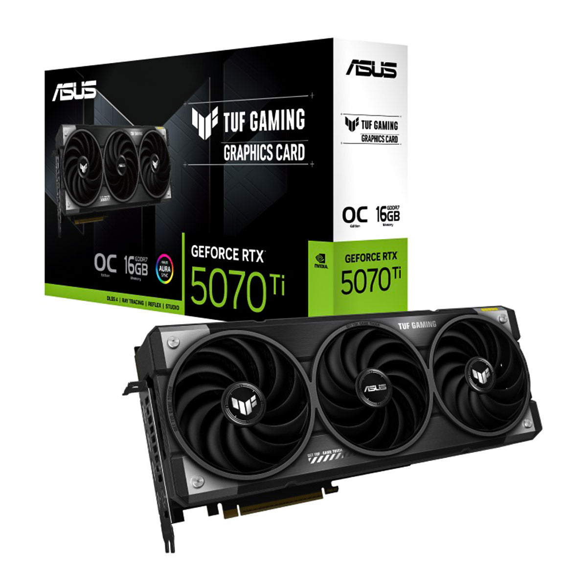 TARJETA DE VIDEO ASUS (TUF-RTX5070TI-O16G-GAMING) 16GB GDDR7, 256BIT, PCI-E 5.0,2*HDMI,3*DP2.1B,TRI FAN.TECH