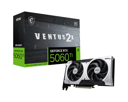 TARJETA DE VIDEO MSI (RTX 5060 TI 8G VENTUS 2X OC WHITE PLUS) 8GB GDDR7, 2617 MHZ, 1*HDMI, 3*DP, 2*FAN. tech
