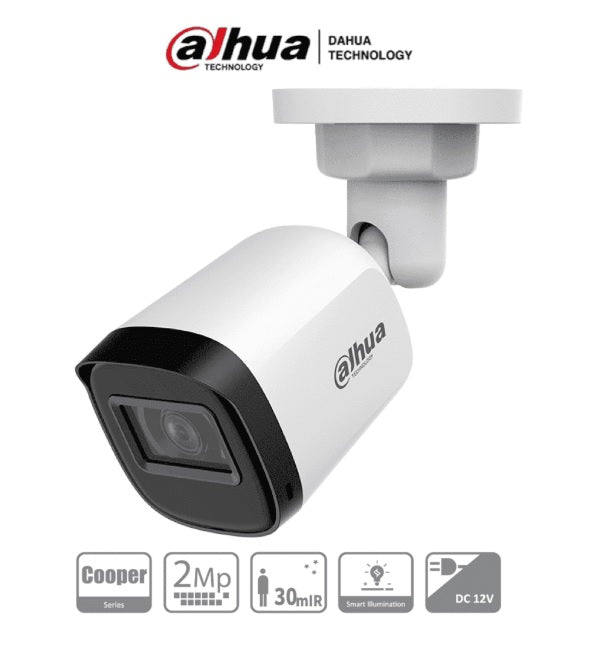 Camara Dahua DH-HAC-B2A21N-U bullet 2 mpx lente 3.6 mm 80 gds 1080p vision nocturna 30 m metalica IP67