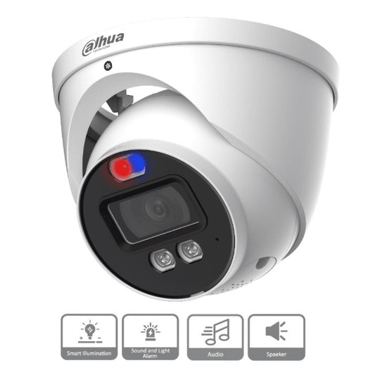 Camara Dahua DH-HAC-ME1509HN-A-PV domo TiOC full color 5 mpx lente 2.8 mm IR 40 m metalica exterior microfono integrado metro de iluminacion visible 111 gds