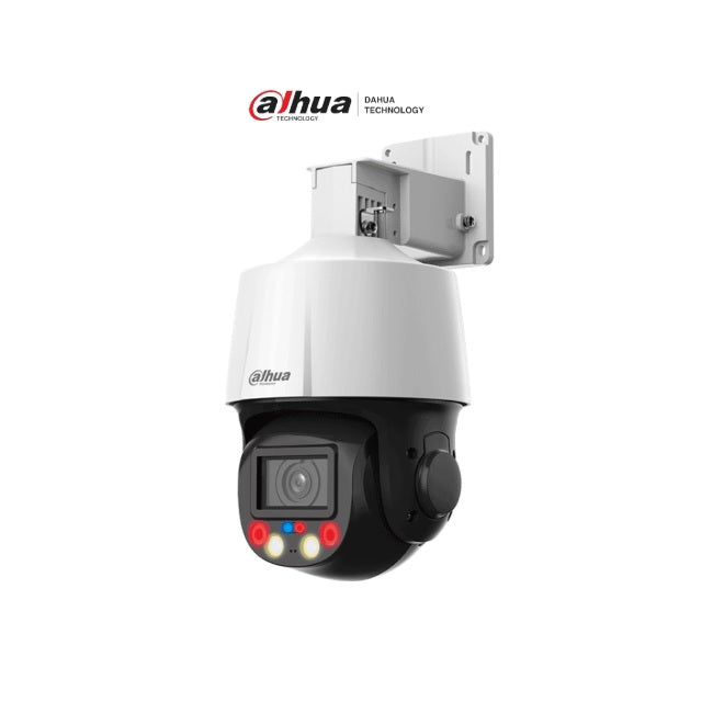 Camara Dahua DH-SD3E405DB-GNY-A-PV1 IP PTZ de 4 Mpx TiOC de 5x de Zoom Optico/ Iluminación Dual Inteligente/ Disuasión Activa con Luz Roja y Azul/ IR de
