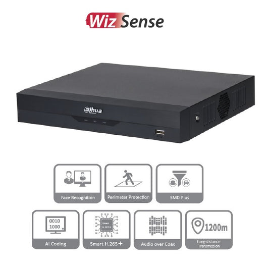 DVR Dahua DH-XVR5108HS-4KL-I3 8 canales 4k wizsense +8 ip hasta 16 canales ip reconocimiento facial IA