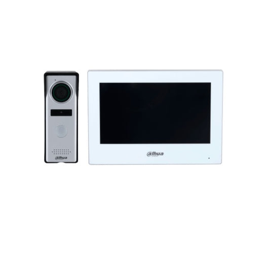 Kit Dahua DHI-KTA02 de videoportero Hibrido/ Frente de Calle Analogico con Camara de 1.3 MP/ Monitor Touch de 7 Pulgadas WiFi/ 4 Hilos al Frente de Calle/