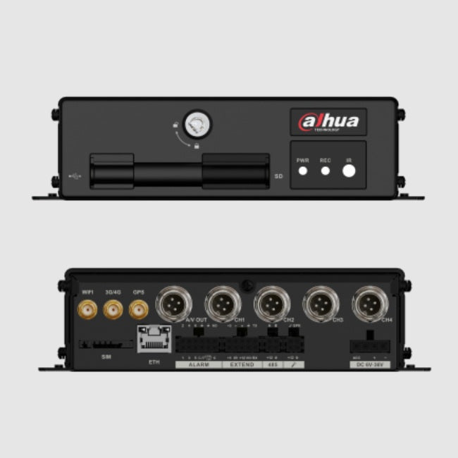 Dvr movil Dahua MXVR1004-GFWI 1080p con IA 4 can.Analogos + 1 IP/ 1080p / Comun..3G/4G/Wi-Fi/ Soporta: DSM/ADAS/BSD/Recon. Facial/ Soporta 2 arjetas SD/