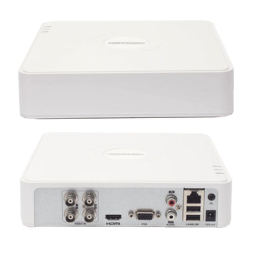 DVR Hikvision 4 Canales 2 MPX 1080P Lite 4 Canales TurboHD+2 Canales IP 1 Bahía de Disco Duro/ H.265+/ 1 Canal de Audio por Coaxitron