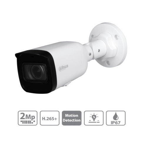 Camara Dahua DH-IPC-HFW1230T1N-ZS IP bullet 2 mpx lente motorizado 2.8 mm h.265 IR 50 m PoE IP67