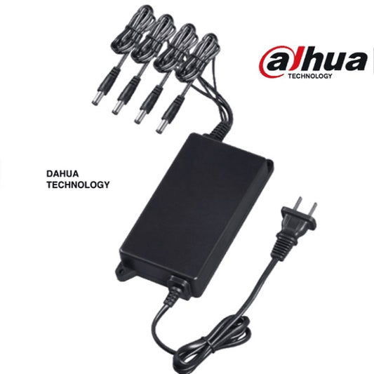 Fuente Dahua EUHA+12120-070D(PFM322) poder regulada 12 vcd 2.8 amperes 4 canales 0.7 amper por canal proteccion de temperatura negro