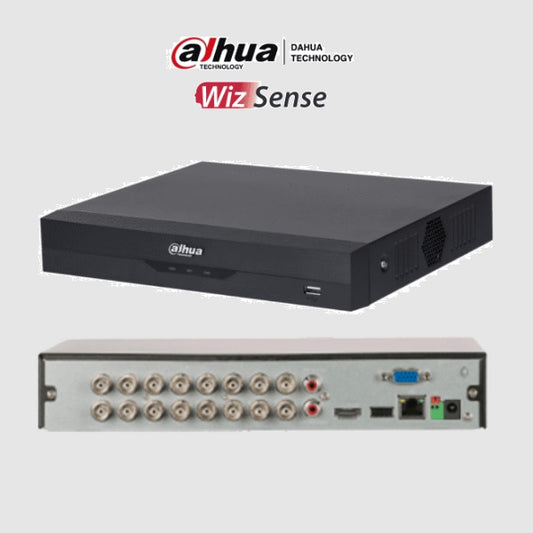 DVR Dahua DH-XVR5116HS-I3 16 canales 5mpx lite wizsense h.265 16 ch hdcvi +8 ip hasta 24 canales ip 2 canales de reconocimiento facial smd plus protección perimetral
