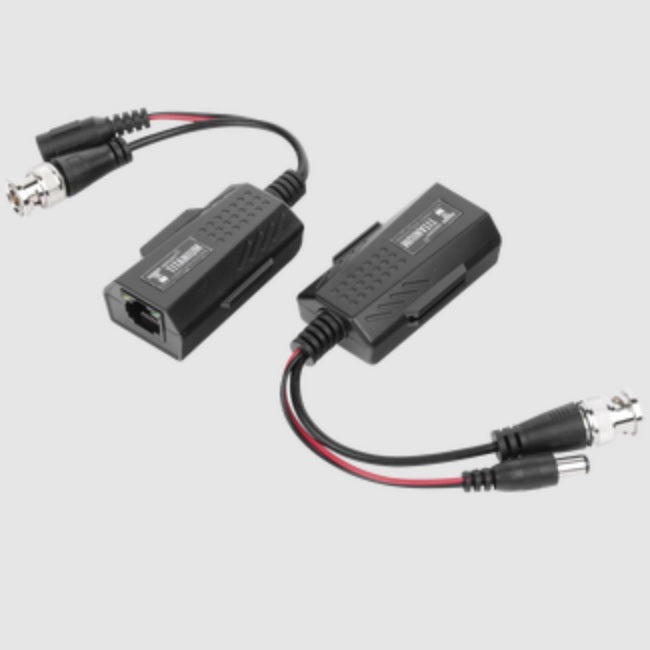 Kit de transceptores Epcom Activos con conector para alimentación (12V/24Vcc/AC) TurboHD para aplicaciones de video por UTP Cat5e/6 en HD. Distancia de hasta