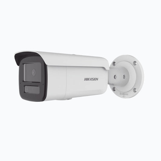 Camara Hikvision DS-2CD2T43G2-4LI2U/28 Ip bala 4 mpx Dual Light + 2 Microfonos Integrados Lente 2.8 mm / 80 mts IR + 80 mts Luz Blanca / Acusense / Exterior