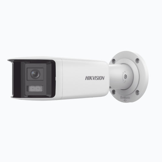 Camara Hikvision DS-2CD2T47G2P-LSU/SL Ip bala panoramica 4 mpx 2 Lentes 2.8 mm (180°) / Imagen a Color 24/7 (ColorVu) / PoE / WDR 130° / IP67 /Acusense