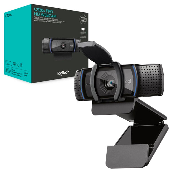 Camara Web Logitech HD PRO C920s 1080p/30fps 3MP Enfoque Automatico con privacy cover (tapa)