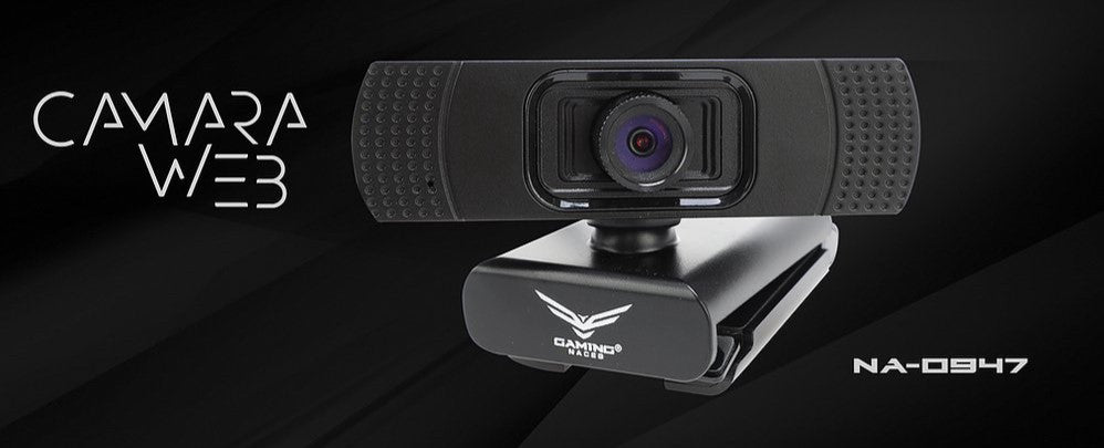 Camara web Naceb FULL HD 1080P 30FPS rotacion 360° con microfono USB 2.0 modelo NA-0947 color Negro