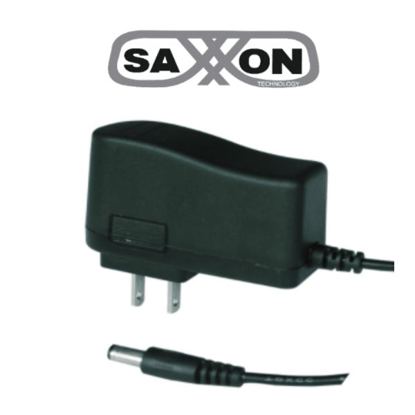 Saxxon PSU12005E Fuente de Poder Regulada de 12 VCC 0.5 Amper Conector Macho / Consumo de 5 W Especial Para Cámaras CCTV