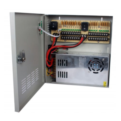 SAXXON PSU1230D18 - FUENTE DE PODER 12V CD / 30 AMPERES / DISTRIBUCION PARA 18 CAMARAS/1.65 AMPERES POR CANAL/ CE / FCC /
