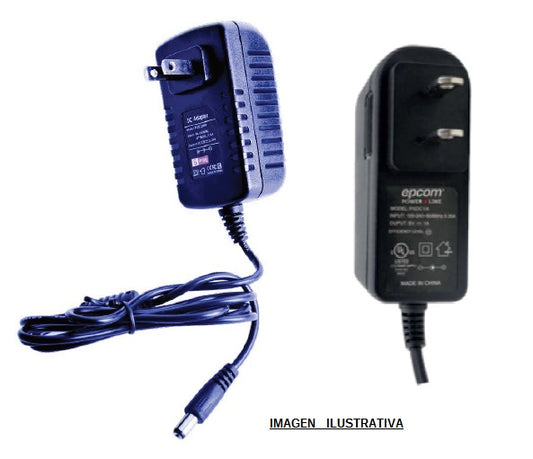 Adaptador de Pared Epcom de 12 Vcc @ 1 Amp Regulado / Uso en Interior / Multiples Usos / Con cable de 95 cm
