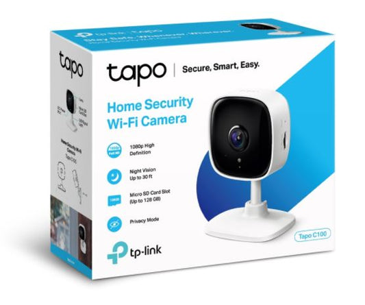 Cámara vigilancia Wi-Fi TP-Link Tapo C100 día y noche 1080P Full-HD detección de movimiento audio bidireccional