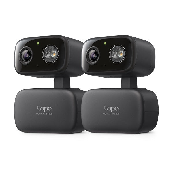 Kit (2 piezas) cámara vigilancia Wi-Fi TP-Link Tapo C217 2K 3MP (2304 x 1296 px) IP65 H.264 pan/tilt color negro detección de movimiento audio bidireccional ranura microSD hasta 512GB