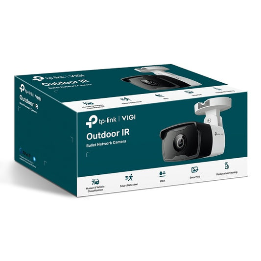 Cámara IP Bullet IR TP-LinkVIGI C340I 2.8mm 4MP exterior IP67 SmartVid visión nocturna H.265+ PoE ONVIF clasificación personas y vehículos