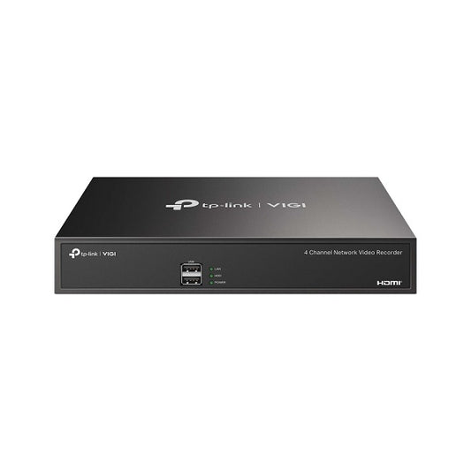 NVR TP-Link VIGI NVR1004H de 4 canales H.265 ONVIF 1x SATA 10TB salida video HDMI 4K 2 canales a 8MP/ 4 canales a 4MP